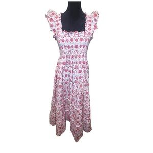 Hill House Home Ellie Nap Dress - Shell, Mermaid, Cherry Print - Size Small
